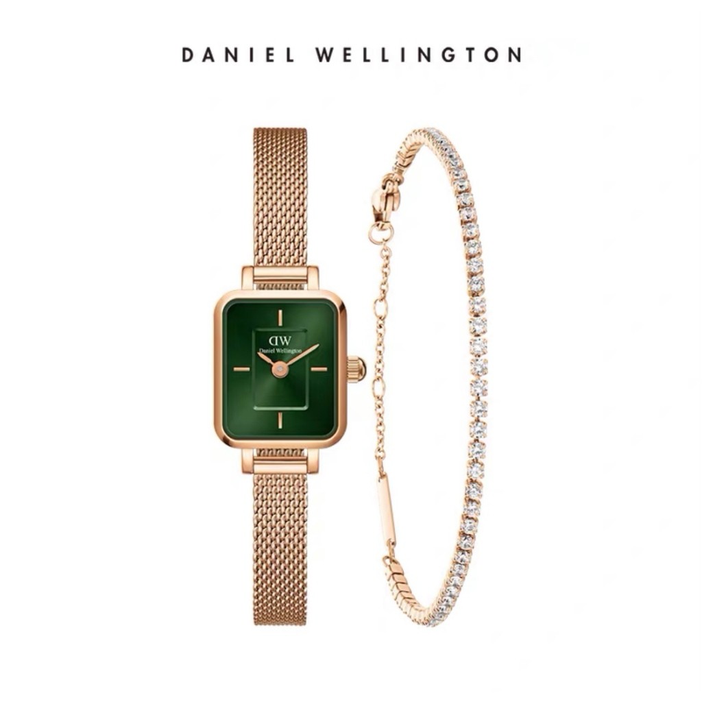 Daniel Wellington Quadro Mini Rose Gold / Gold Champagne 15.4x18.2mm - Đồng hồ nữ - Đồng hồ thép khô