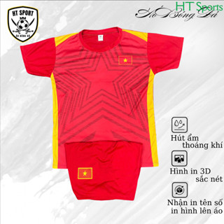 Quần Áo Bóng Đá - Đồ Đá Bóng Đội Tuyển Việt Nam Đỏ - Nhận In Tên Số -Chất Vải Mềm mát - Thấm Hút Tốt