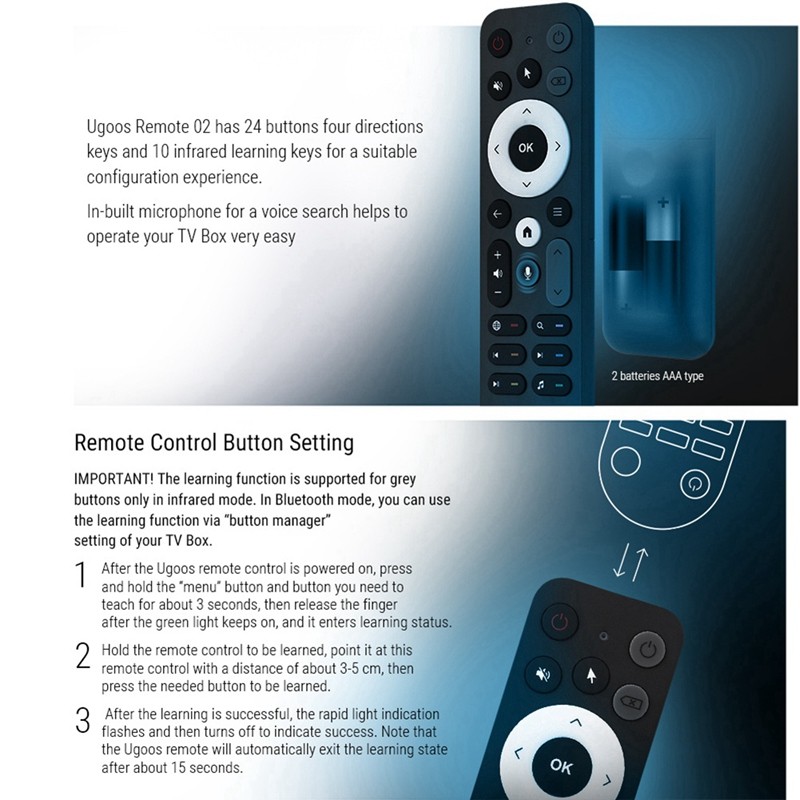 Thay thế điều khiển từ xa bằng giọng nói Bluetooth UR02 cho AM8 PRO AM6B AM6 PLUS X4 X4Q Cube Pro Ex