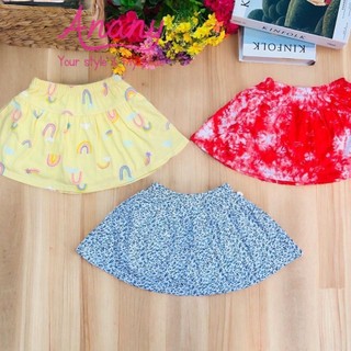 Set 3 cái chân váy 10-30kg hoạ tiết cotton xuất cho bé gái bên trong có chip đùi thoải mái