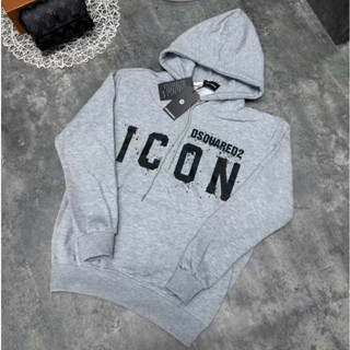   SẴN  Áo Hoodie I Con Xám Vảy Sơn   Áo Khoác Nỉ Có Mũ ICON DSQ Vảy Sơn Dáng Rộng Unisex Nam Nữ 