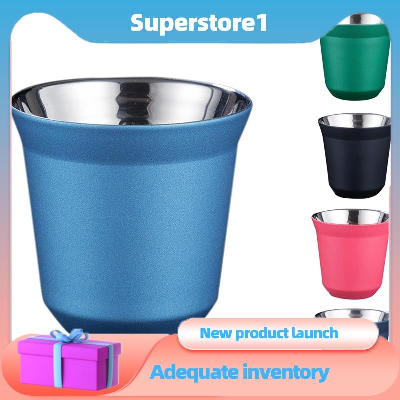 80Ml Đôi Tường Thép Không Gỉ Cốc Espresso Cách Nhiệt Cho Nespresso Pixie Cà Phê Hình Viên Cà Phê Cốc