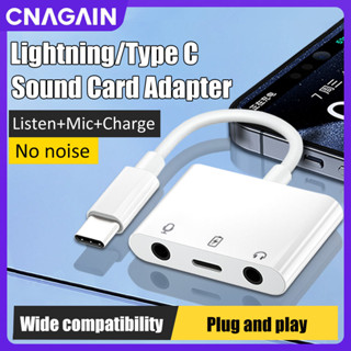 Cnagain Bộ chuyển đổi mic card âm thanh trực tiếp chất lượng cao 3 trong 1, giắc cắm USB loại C sang giắc cắm 3,5MM kép + cổng sạc cho điện thoại 16 15 14 Pro Max HUAWEI Mate 60 50 sang tai nghe màn hình micro