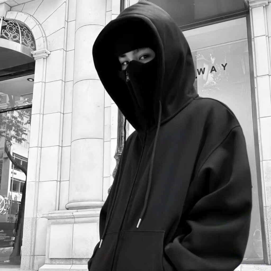 áo khoác nỉ hoodie có khoá zipper chống nắng ninja nón to cổ kéo cao tay bự TEEBOO CLOTHING