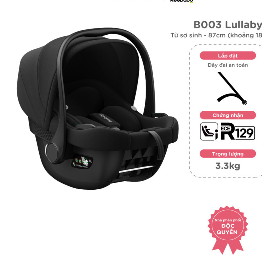 Ghế ngồi ô tô trẻ em Reebaby B003 Lullaby -chính hãng- Diệp Anh Baby -hàng chính hãng