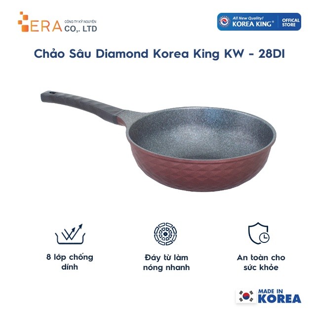 Chảo không dính Diamond Premium Korea King KW-28DI (28cm) - Hàng chính hãng