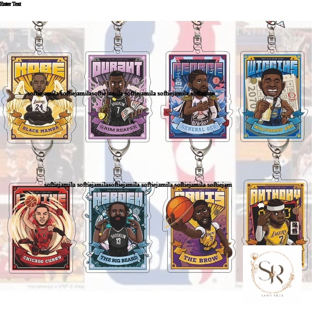 Nba Móc Chìa Khóa Bằng acrylic Trong Suốt Hình Cầu Thủ Bóng Rổ curry kyrie irving james kobe