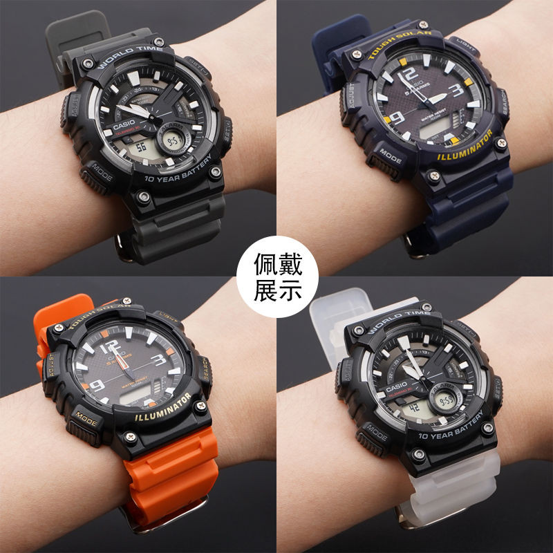 Dây đeo thay thế Casio AQ-S810W AEQ-110 Dây đeo cao su W-735 Phụ kiện dây đeo đồng hồ Nam