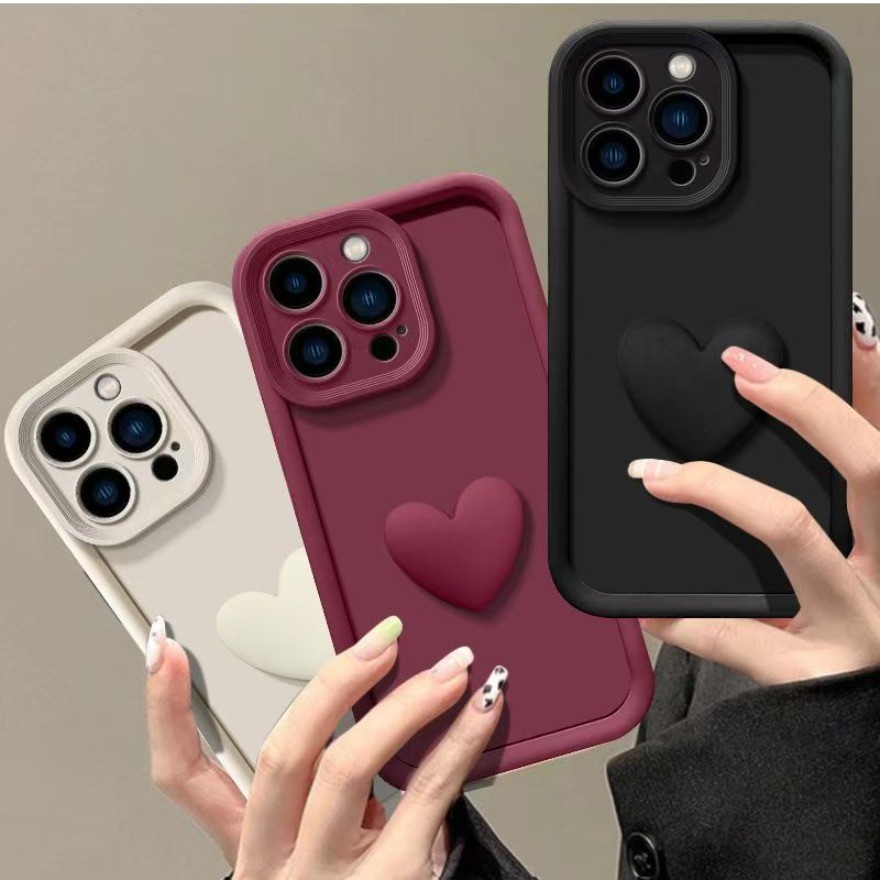 Ốp bảo vệ ống kính máy ảnh bằng silicon Love Heart cho Vivo Y72 5G Vỏ điện thoại Vivo Y52 5G