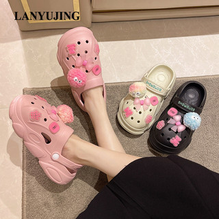LANYUJING  dép cross đế cao dép nữ dép đi biển Chống Trượt Thấm hút mồ hôi Độc lạ Tự nhiên Đàn hồi FDL24919Y7 43Z241026