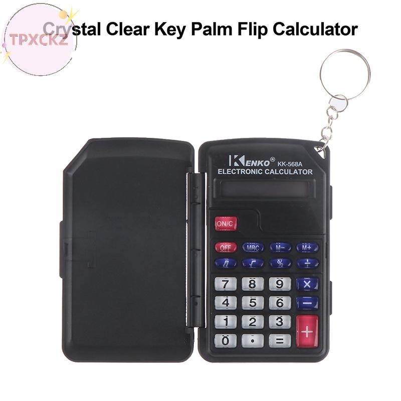 Tpxckz Crystal Clear Keys Palm Flip Calculator Pocket Mini Student VN