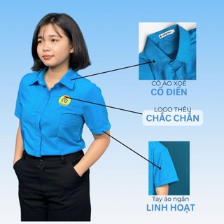  Áo sơ mi Công Đoàn Việt Nam chất vải kate sil thoáng mát logo chuẩn thêu sắc nét VNO144 