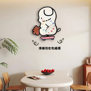  Sáng Tạo Chó Con Hoạt Hình Đồng Hồ Treo Tường Tắt Tiếng Không Đục Lỗ Đồng Hồ Dễ Thương Phòng Khách Phòng Trẻ Em Cửa Hàng Thú Cưng Trang Trí Đơn Giản 