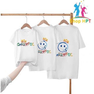 Áo thun cotton cho cả gia đình in hình siêu cute cho cả ba, mẹ và bé