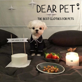 Phong Cách Pháp Bộ Đồ Ngủ Cho Chó Con Mềm Mại Đồ Ngủ Thoải Mái Áo Sơ Mi Mèo Quần Áo Thú Cưng