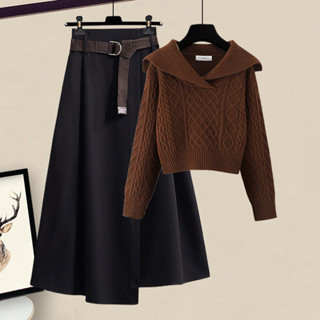 Thiết Kế Niche Áo Len Nữ Eo Cao Ngắn Lớn Ve Áo Xuân Thu Đông Phong Cách Mới Cổ Búp Bê Áo Len Dệt Kim Hàng Đầu