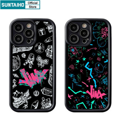 Suntaiho Thẩm Mỹ Độc Đáo Họa Tiết Graffiti Ốp lưng Cho Iphone 16 15 14 13 12 11 Pro Max IP 7 8 Plus Iphon X Xs XR Xs Max Silicon Mềm Cao Cấp Chống Sốc Ốp Lưng