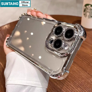 Ốp điện thoại chống sốc trong suốt sang chảnh Suntaiho cho iPhone 16 15 14 13 12 11 Pro Max IP 7 8 Plus X XS XR XsMax Acrylic pha lê trong suốt cứng Ốp Lưng