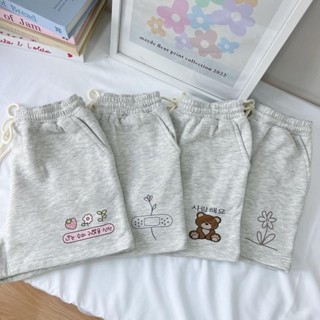 Quần short đùi nữ màu Xám tro in hình dễ thương , chất nỉ bông cotton , freesize dưới 55kg