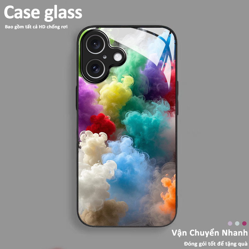 Ốp kính chống rơi toàn diện màu khói phù hợp cho 16 Pro Max 15 Pro Max 14 Pro Max 12 Pro Max 11 Pro 