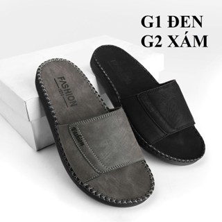 dép quai ngang da sáp nam Fashion, kiểu dáng trẻ trung, đế đúc liền khâu chỉ toàn bộ chắc chắn GO1,GO2