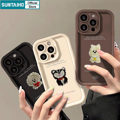Suntaiho Hoạt Hình Dễ Thương Họa Tiết Chó iPhone Ốp Lưng Silicon Mờ Mềm Cao Cấp Chống Sốc Cho iPhone 11 12 13 14 15 16 Pro max IP 7 8 Plus Iphon X Xs XR Xs max