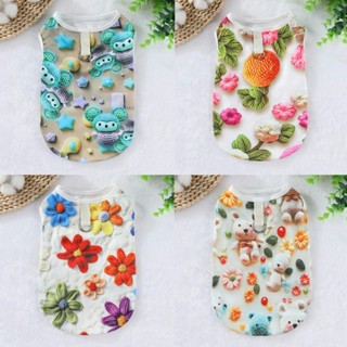 Áo Vest Chó Dễ Thương 3D In Hình Mèo Áo Thun Mềm Mại Cho Thú Cưng Quần Áo Nhỏ Vừa Lớn Chó Mùa Hè Chó Con Quần Áo