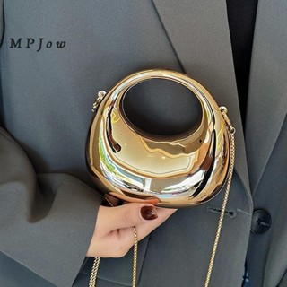 MPJow Dây Xích Nữ Túi Đeo Ngang Ví Nhỏ Acrylic Kim Loại Luster Nửa Trăng Đảng Tiệc Túi Nữ Sang Trọng Túi Xách Tốt