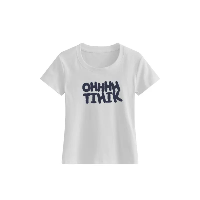 Áo thun cotton cổ tròn nguyên chất mùa hè Áo thun bó cơ bản Áo thun trẻ em siêu dễ thươngáo phông nữ | BigBuy360 - bigbuy360.vn