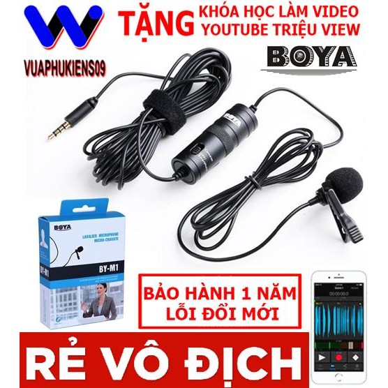 Micro BOYA BY-M1 Thu Âm Cài Áo Chất Lượng Cao Cho Điện Thoại Máy Tính Máy Quay [Hỗ trợ xuất hóa đơn đỏ]