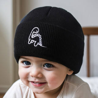 Hoạt Hình Khủng Long Cho Bé Mũ Dệt Kim Dễ Thương Bé Trai Bé Gái Thu Đông Ấm Áp Mũ Bảo Vệ Tai Trẻ Em Beanies