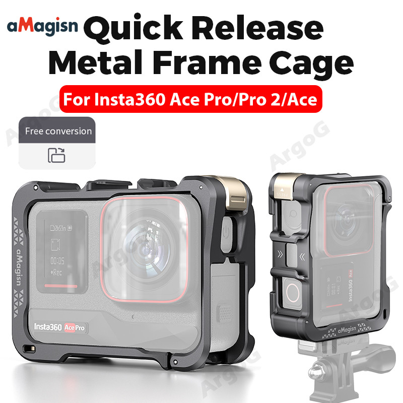 aMagisn Khung kim loại cho Insta360 Ace Pro 2 / Ace Pro / Ace Vỏ bảo vệ bằng hợp kim nhôm tháo lắp n