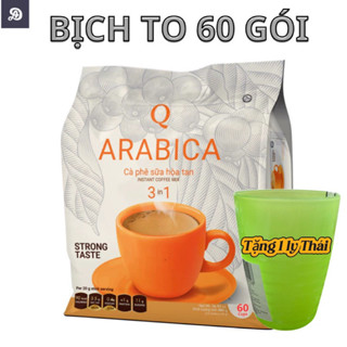 TẶNG LY THÁI VÀ TRÀ KHI MUA CÀ PHÊ ARABICA BỊCH TO (bịch 60 gói x 20gr= 1200g ) Trần Quang [SHOP MAI ANH]