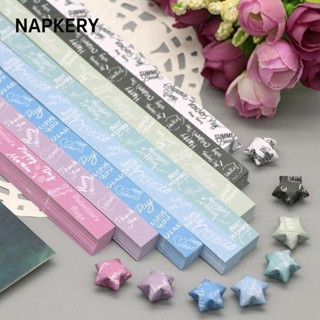 Napkery 540 Tờ Giấy Origami Ngôi Sao, Dải Giấy Ngôi Sao Một Mặt Nhiều Màu Sắc, Nghệ Thuật Dễ Thương Thủ Công Hoạt Hình Lời Chúc Tốt Nhất Ngôi Sao Gấp Trang Trí Nhà Cửa