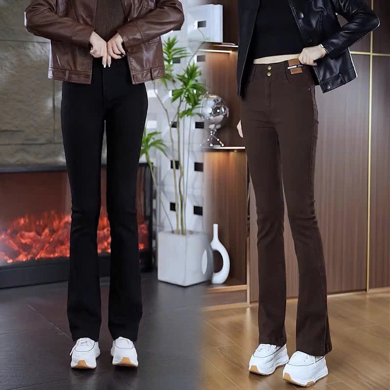  Quần jeans nữ ống loe lưng cao Xưởng Quần Tây Nữ 3A chất dày dặn co giãn tốt quần bò loe nữ cạp cao ôm eo tôn dáng 