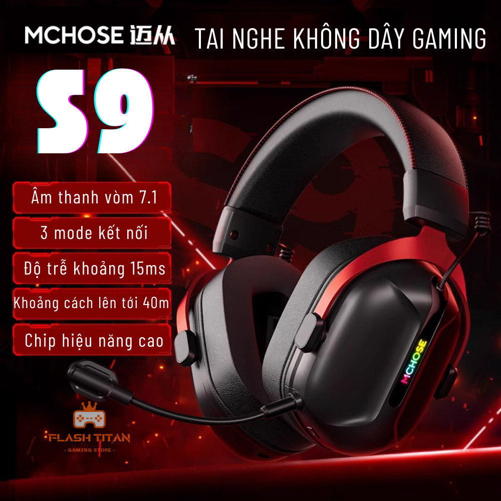 Tai nghe chụp tai Gaming Mchose S9 | S9 pro - Có mic đàm thoại - 3 mode kết nối