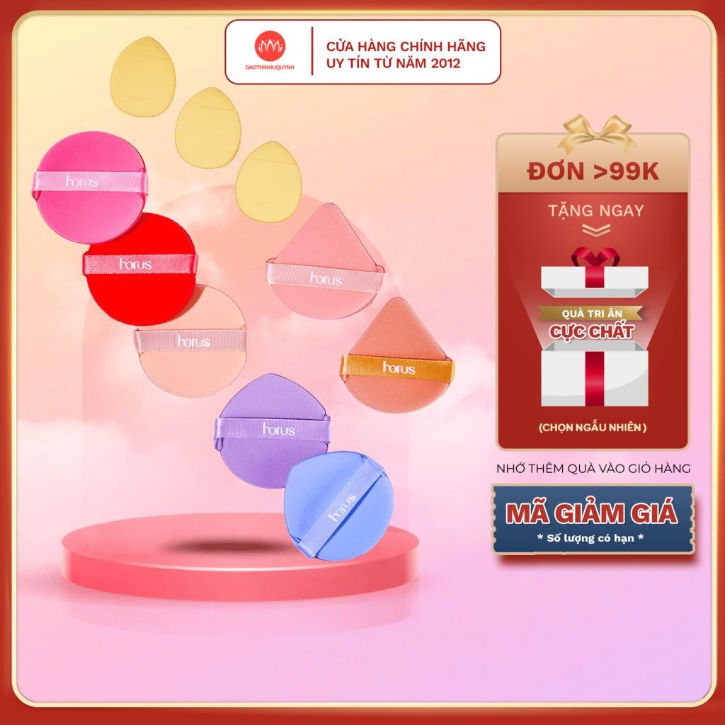 Horus Bộ 10 bông mút trang điểm Makeup Puff Set đa năng nhiều size - bông mút tán nền horus cao cấp