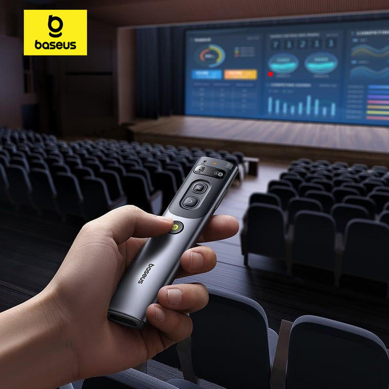 Bút Trình Chiếu Thông Minh Baseus Orange Dot AI Voice (AI-Powered Voice-to-Text, Dual-Laser, 2.4G/Bl