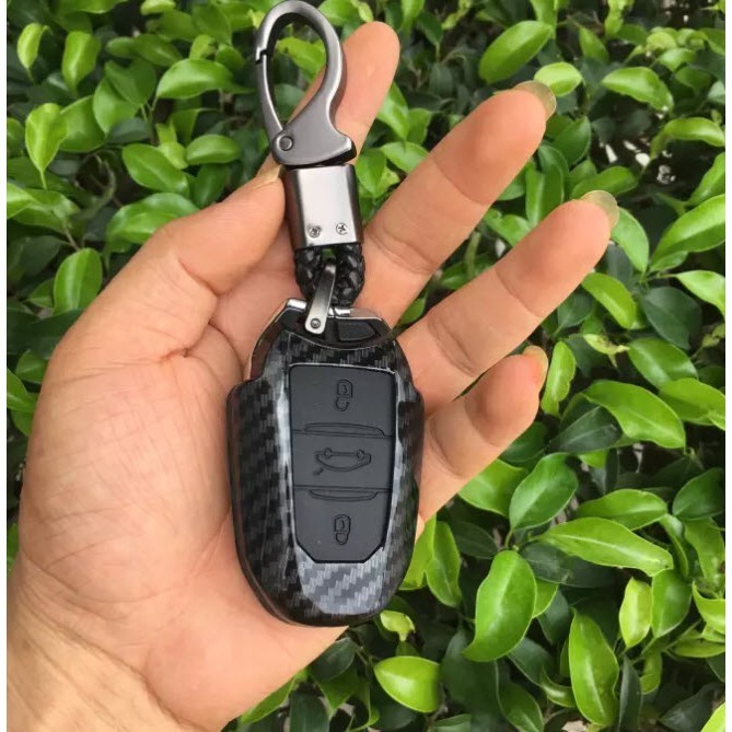 Ốp chìa khóa, bao khóa CARBON xe Peugeot 2008, 3008, 5008 chìa smartkey
