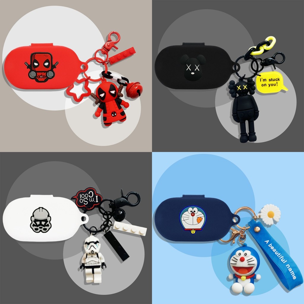 Suitable for Sony WF-C710N Case Cartoon Metal Keychain Pendant Sony WF-C710N Silicone Soft Case Cute