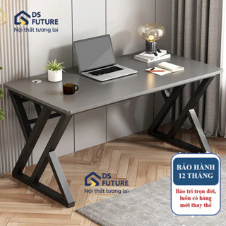 Bàn làm việc, bàn học chân X thiết kế hiện đại, mặt bàn gỗ MDF bo góc an toàn chân sắt sơn tĩnh điện