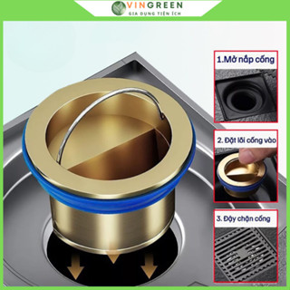 Nắp cống ngăn mùi hôi, nắp đậy cống thoát nước lắp chặn mùi hôi côn trùng nhà vệ sinh ( Tặng Kèm Vòng Đệm )