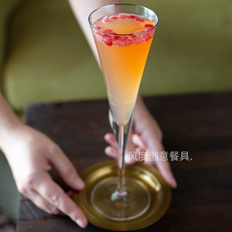 Ly cocktail hình chữ V, ly champagne pha lê không chì, ly martini sáng tạo, ly rượu vang lấp lánh, l
