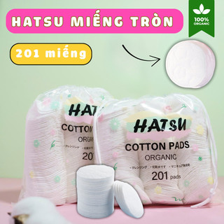  Bông Tẩy Trang HATSU Bông Tẩy Trang 201 Miếng Bông Cotton Organic Dịu Nhẹ Cho Da Nhạy Cảm Bông Tẩy Trang 