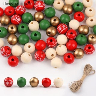 {Flo} Bộ hạt gỗ Giáng sinh Màu hỗn hợp Trang trí Giáng sinh Hạt rời DIY Vòng cổ & Vòng tay Phụ kiện hạt gỗ trang trí {floweruring.vn}