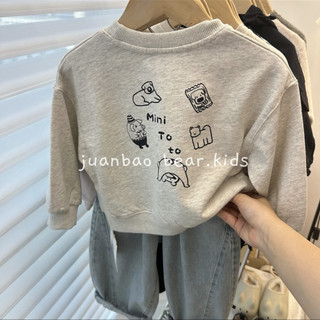 Áo hoodie in họa tiết hoạt hình kiểu Tây mẫu mới trẻ em áo Hoodie Cổ Tròn thường ngày chui đầu cho bé trai bé gái áo trẻ em vừa và nhỏ phong cách Hàn Quốc