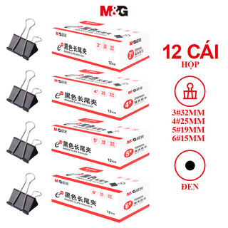  M & G Kẹp Đuôi Dài Mạnh Mẽ 15mm 19mm 25mm 32mm Kẹp Giấy Kim Loại Đen Đa Năng ABS9728 Dovetail Clip 1 hộp MG Văn Phòng Phẩm 