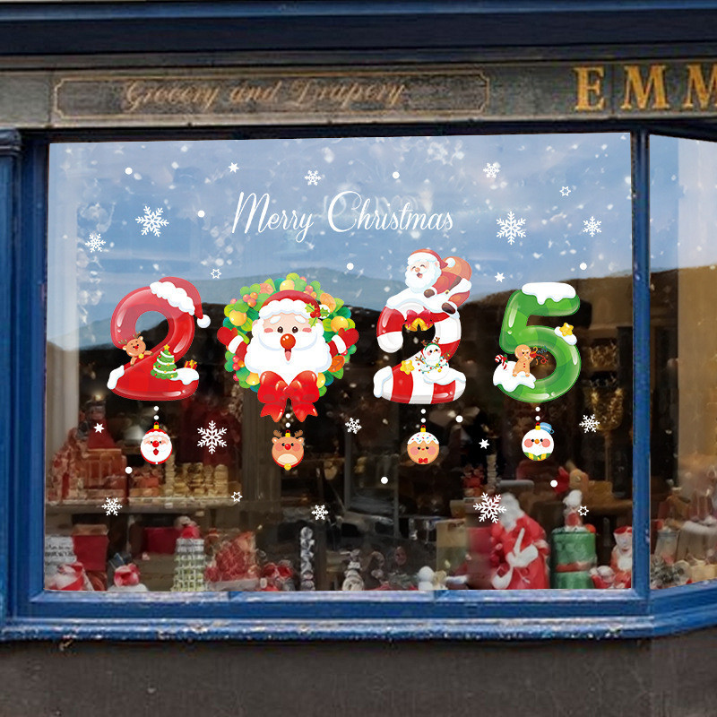 DECAL NOEL – Hít Tĩnh Điện- Decal Hình Năm Giáng Sinh 2025 Ông Già Noel - (XL699-2025)