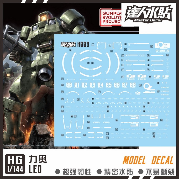 Decal trượt nước MASTER H008 HG 1 / 144 LEO