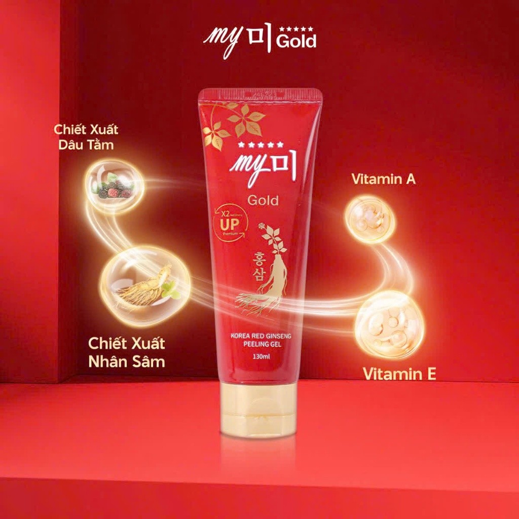Tẩy Tế Bào Da Chết Sâm Đỏ Giúp Làm Sạch & Sáng Da My Me Gold Korea Red Ginseng Peeling Gel Tẩy Da Chết Hàn Quốc 130ml